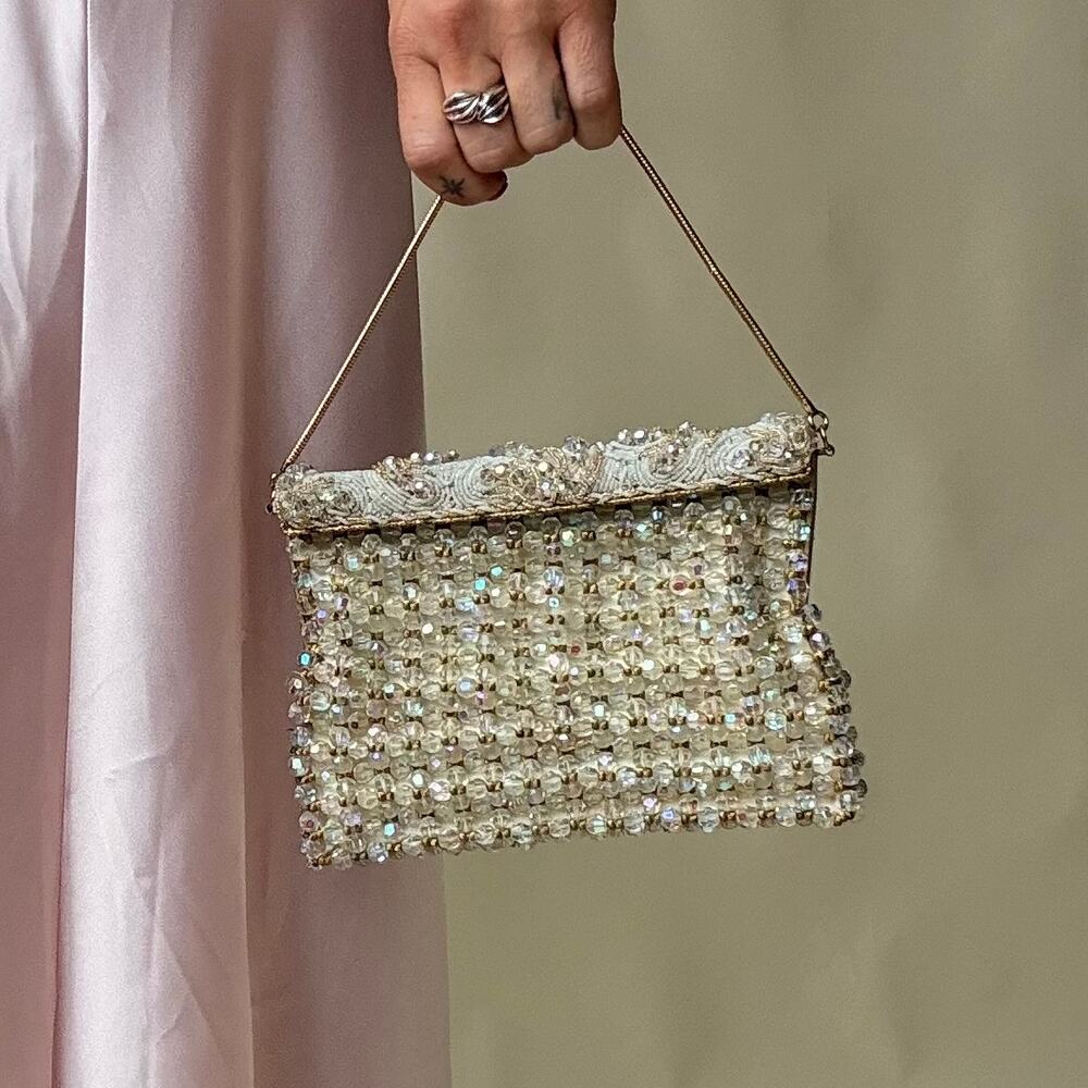 Vintage Austrian Crystal Evening Bag - Handmade in Belgium, Heirloom Piece
